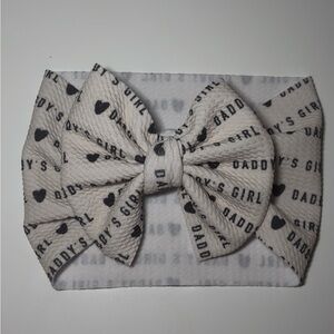 Daddy's Girl Black and White Head wrap bow